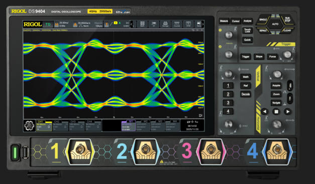 RIGOL DS9404 Osciloscopio digital de 4 canales, 4 GHz, 20 GSa/s, pantalla multitáctil de 10.1