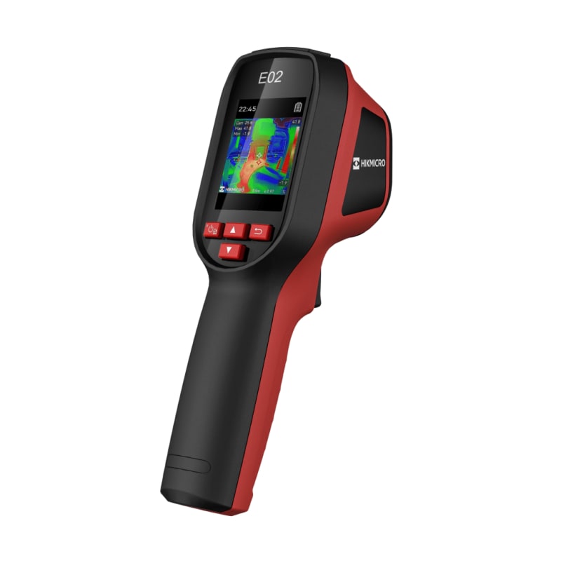Hikmicro E02 - Cámara Termográfica Portátil / SuperIR 240 x 240 / Rango de -20C a 400C / Pantalla LCD 2.4" / Fusión Térmica-Visible / Memoria 4GB (30,000 imágenes) / Batería 8h