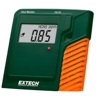 Extech FM100 - Monitor compacto de formaldehído (CH₂O o HCHO) para interiores con soporte inclinable