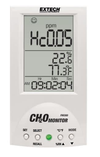 Extech FM300 - monitor de formaldehído de escritorio Mide la concentración de formaldehído (CH₂O o HCHO), la temperatura del aire y la humedad