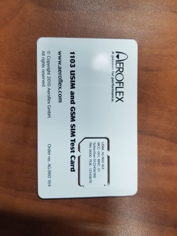 Aeroflex G860164 - 1103 Tarjeta SIM de prueba USIM y GSM