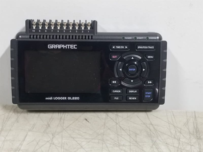 Graphtec GL220 - Registrador de Datos con Pantalla a Color de 4.3'' y 10 Canales, 4GB de Memoria, con Interfaz USB(USADO)