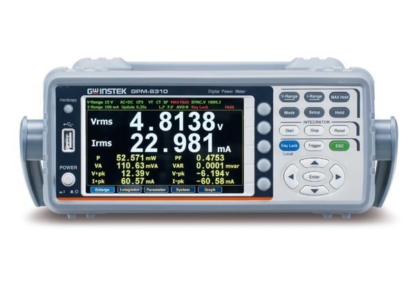 GW Instek GPM-8310 Medidor de Potencia de Potencia Digital. Es un medidor de potencia digital para medición de potencia CA monofásica (1P / 2W).
