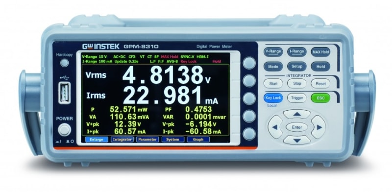 GW Instek GPM-8310-DA4 Medidor de Potencia Monofásico AC con Interface LAN/GPIB y DA4