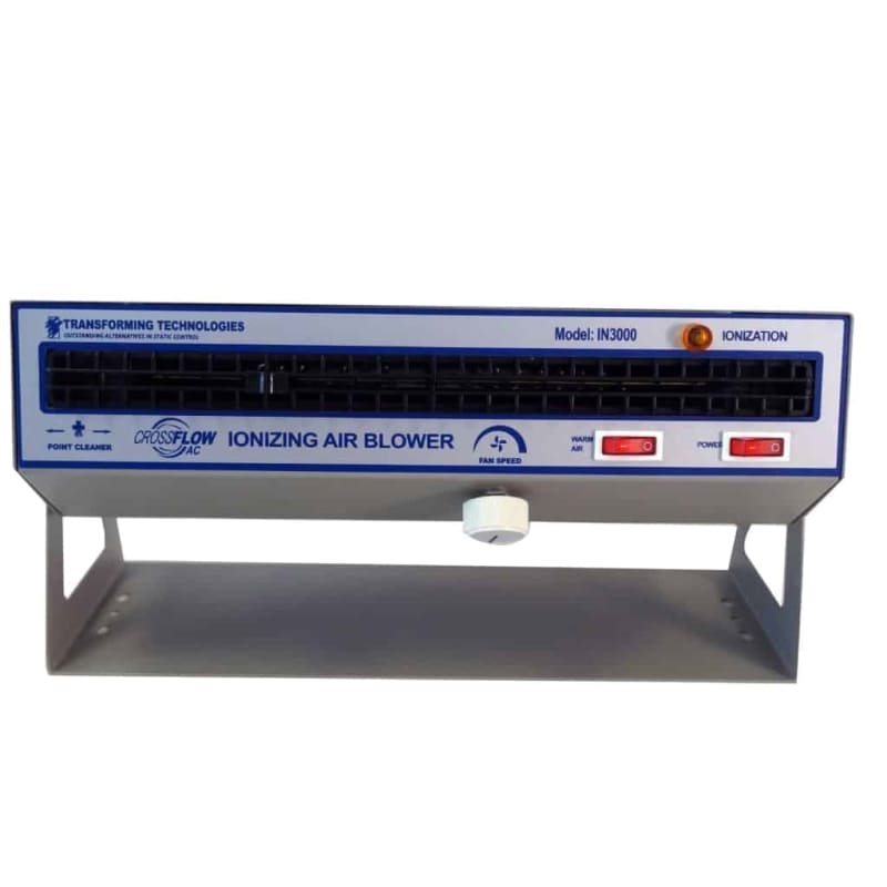 TransformingTechnologies IN3000 - Cross FLOW, Soplador ionizador de sobremesa de amplia cobertura con calentador