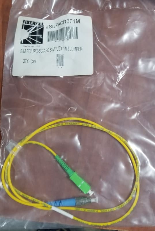 Fiberall JSUFACR001M - cable de fibra optica de 1 M de longitud y conectores Single Mode (SM) con conectores FC/UPC y SC/APC