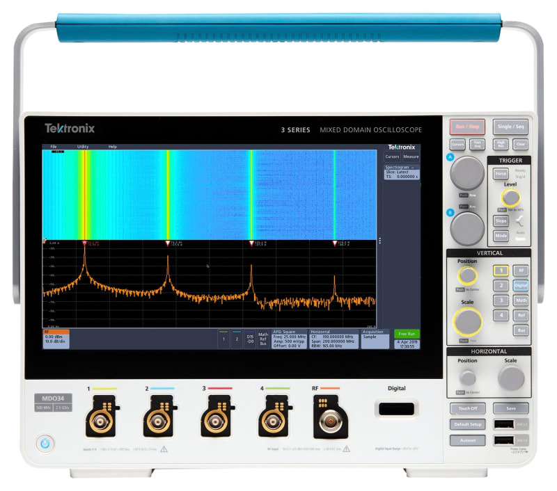 Tektronix MDO34-3-BW-200  Osciloscopio de dominio mixto 200 MHz, 4 canales