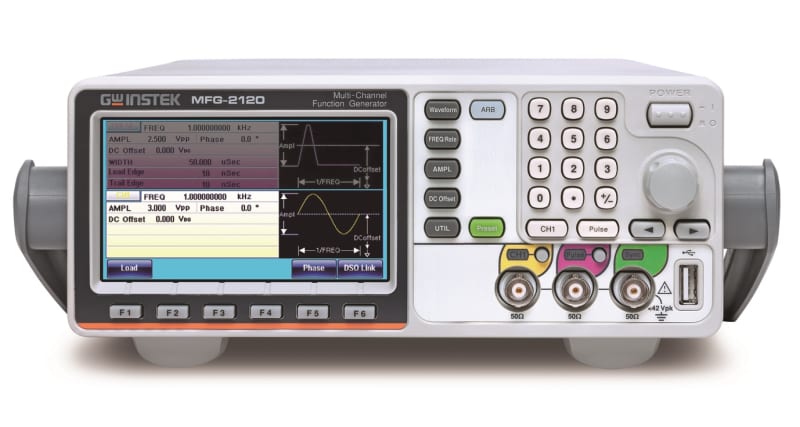 GW Instek MFG-2120 - Generador de funciones arbitrarias de un solo canal de 20 MHz con generador de pulsos