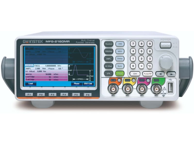 GW Instek MFG-2160MR - Generador de funciones arbitrarias de canal único de 60 MHz, generador de RF de 320 MHz