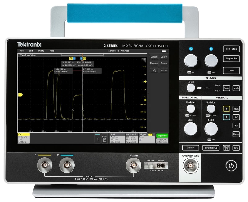 Tektronix MSO22-2-BW-70- Osciloscopio MSO / MDO, MSO 2 Series, 2 Canales, 70 MHz, 2.5 GSPS, 10 Mpts