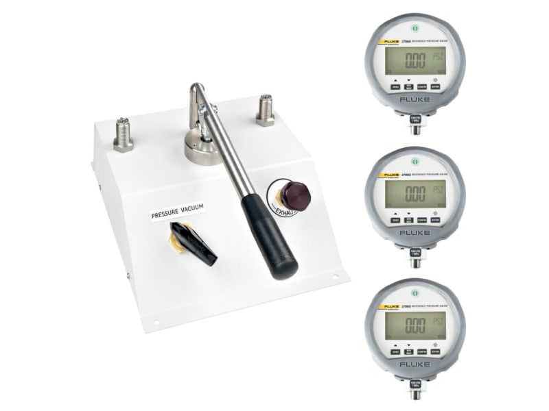 Fluke P5510-2700G-3-C P5510 Calibrador neumatico 2 MPa (300 psi), 3 manometros acreditados