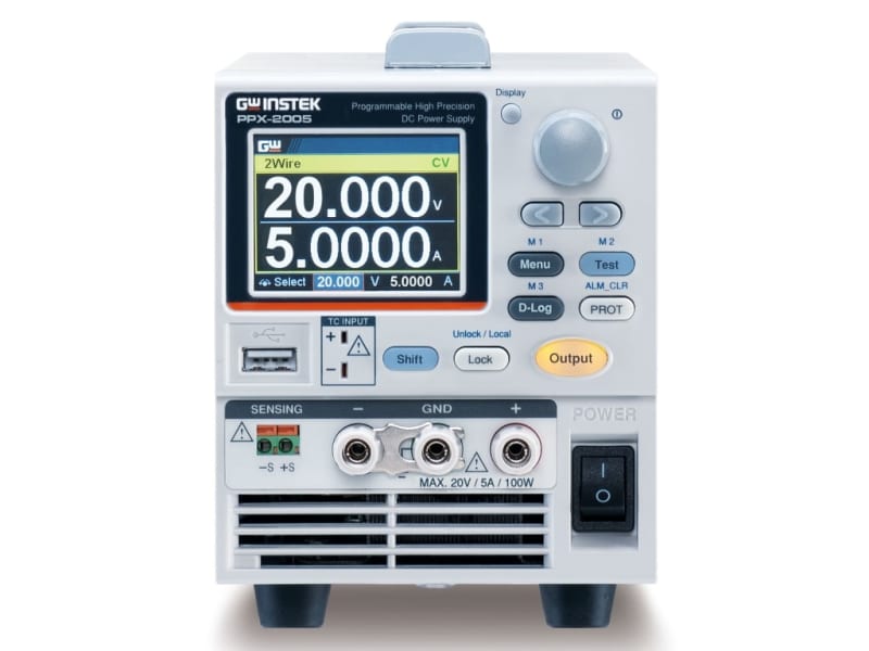 GW Instek PPX-2005: fuente de alimentación CC programable de alta precisión (20 V / 5 A / 100 W) GW Instek PPX-2005: fuente de alimentación CC programable de alta precisión (20 V / 5 A / 100 W)