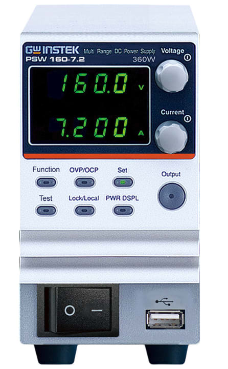 Gw Instek PSW 160-7.2 Fuente de Alimentación DC Conmutada, Programable y Multirrango de Canal Único, 160 V, 7.2 A, 360 W