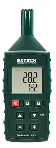 Extech RHT510 - Psicrómetro Higro-Termómetro Mide la humedad relativa, la temperatura, el punto de rocío y el bulbo húmedo