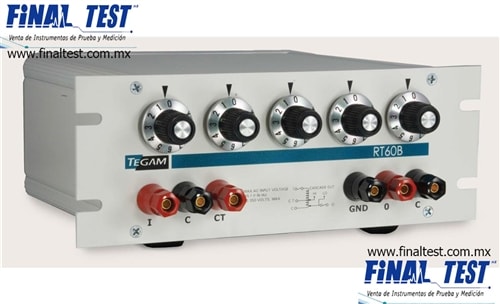 Tegam RT-60B Transformador de proporción  5 décadas Resolución: 10 PPM Linealidad: 0.001% Ancho de banda: 50 Hz a 10 KHz