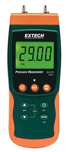 Extech SDL720 - Manómetro de registro de datos de rango medio. Registra datos en una tarjeta SD en formato Excel