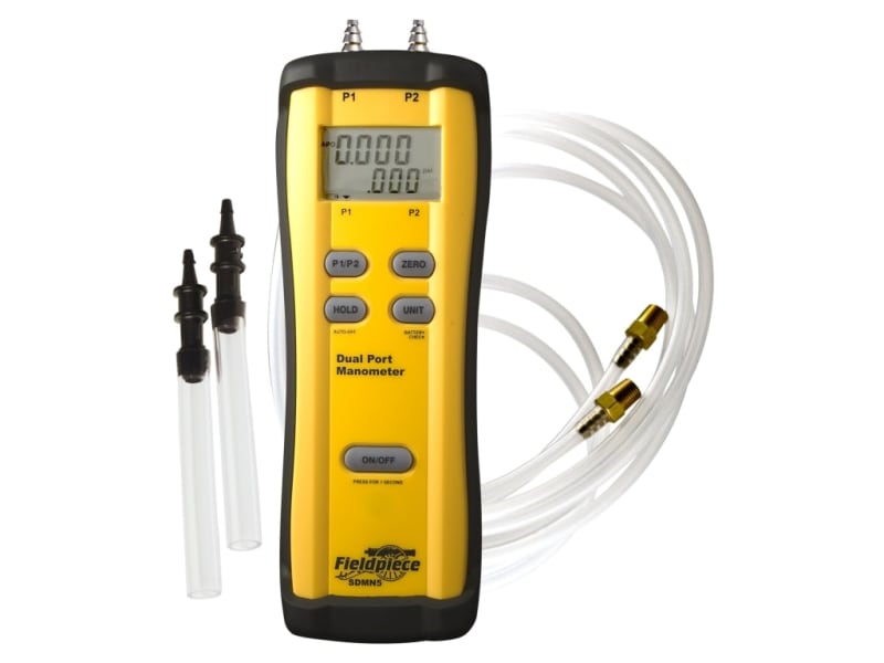 Fieldpiece SDMN5 Manometro de Dos Puertos, Para Medir Presión Diferencial, Absoluta, y Estática