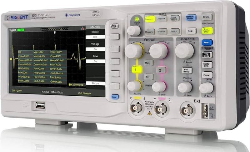 Siglent SDS1102CML+ 100MHz, 1GSa, Osciloscopio de 2 Canales