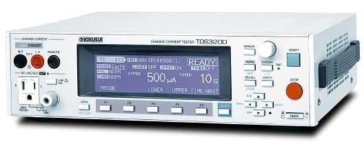 Kikusui TOS3200 Leakage Current Tester, DC/RMS: 30 uA to 30 mA (DC/PEAK: 50 uA to 90 mA)