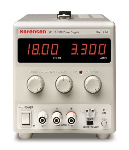Sorensen XPL18-3 DC Fuente de poder 60 W, 0-18 V, 0-3 A