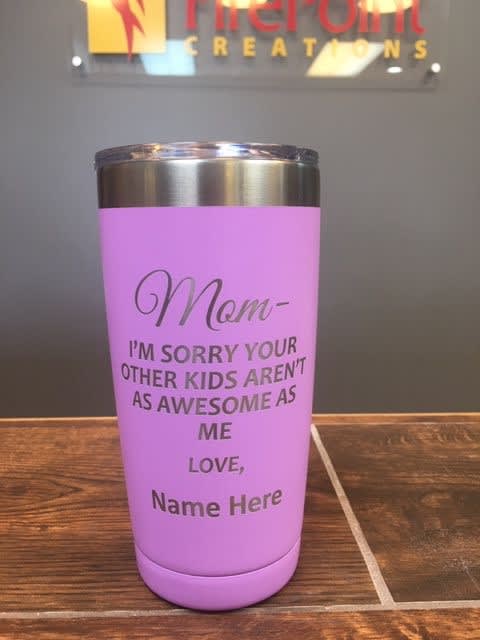 Engraved Mom Tumbler With Kids Names, Mother's Day Gift