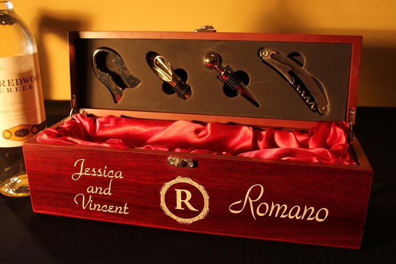 Engraved Wine Gift Box - creative wedding gift