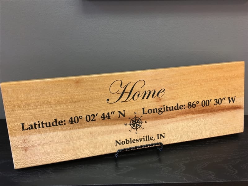 Personalized Coordinates Wood Plaque – Grainwell