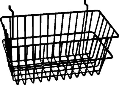 Narrow Basket Slatwall, Gridwall & Pegboard Fixture Depot