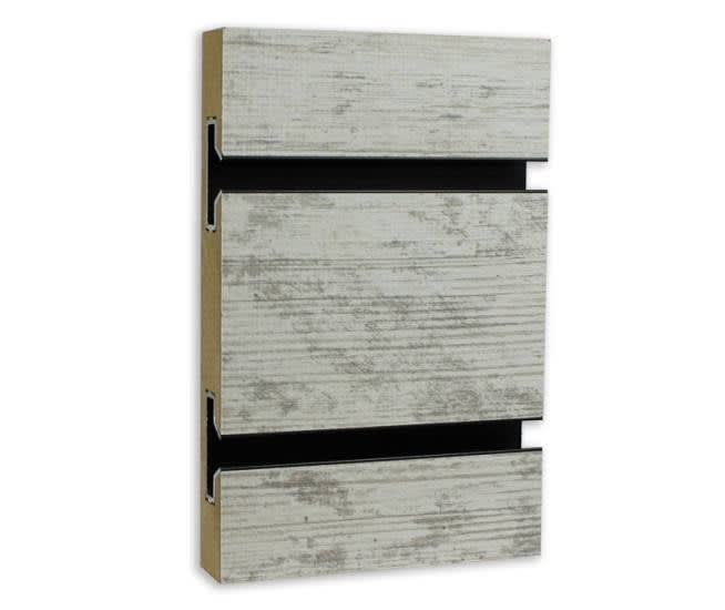 White Barnwood High Pressure Laminate Slatwall Fixture Depot