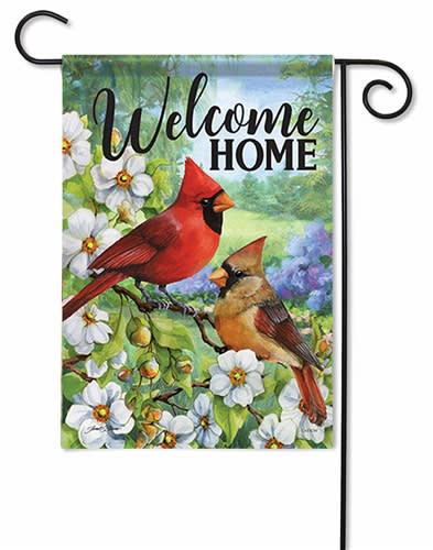 Cardinal Couple Glitter Decorative Garden Flag