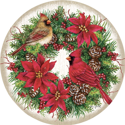 Cardinal Wreath Accent Magnet