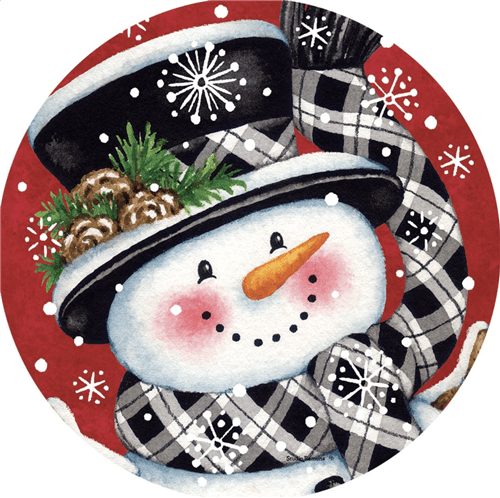 Black & Red Snowman Accent Magnet