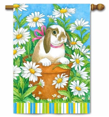 Peekaboo Bunny Decorative House Flag