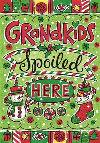 Grandkids Christmas Decorative House Flag