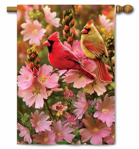 Cardinal Love Decorative House Flag