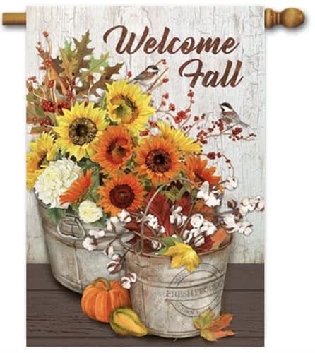 Sunflowers and Cotton Decorative House Flag
