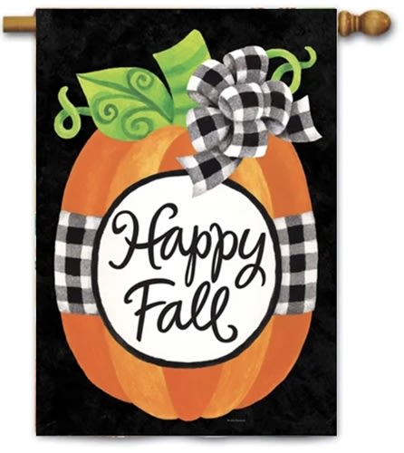 Gingham Pumpkin Decorative Garden Flag