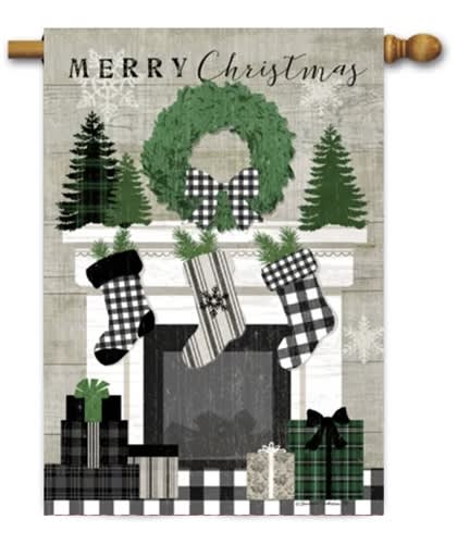 Christmas Mantel Decorative House Flag