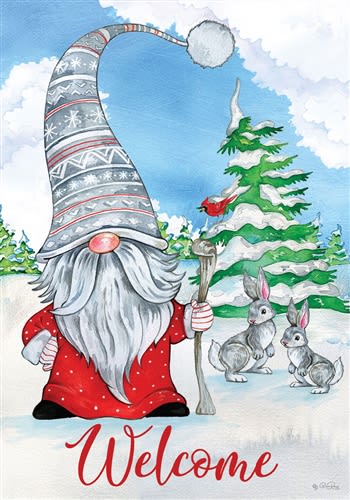 Winter Gnome Decorative House Flag