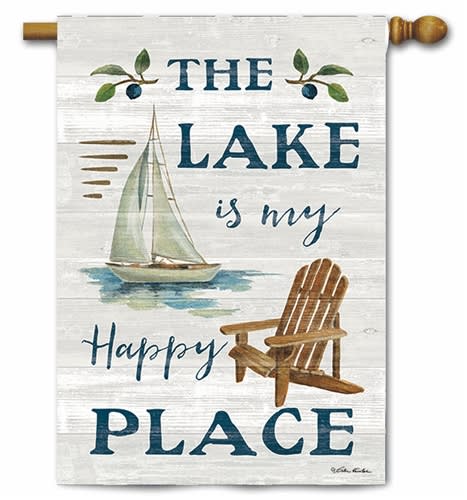 Lake Happy Place Decorative House Flag