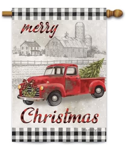 Christmas Truck Decorative House Flag