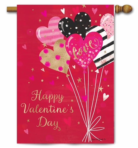 Valentine's Balloons Decorative House Flag