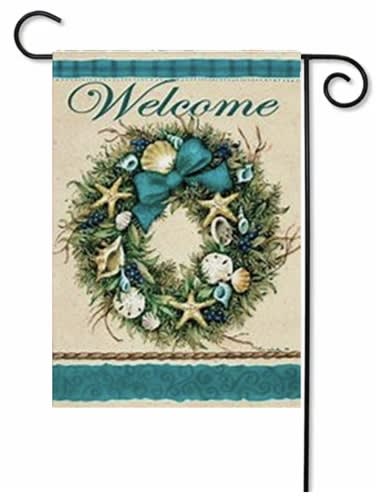 Coastal Wreath  Welcome Decorative Garden Flag