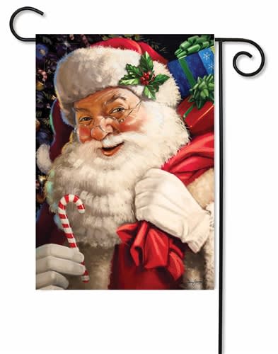 Candy Cane Santa Decorative Garden Flag