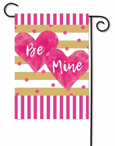Pink & Gold Hearts Decorative Garden Flag