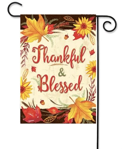 Thankful & Blessed Decorative Garden Flag