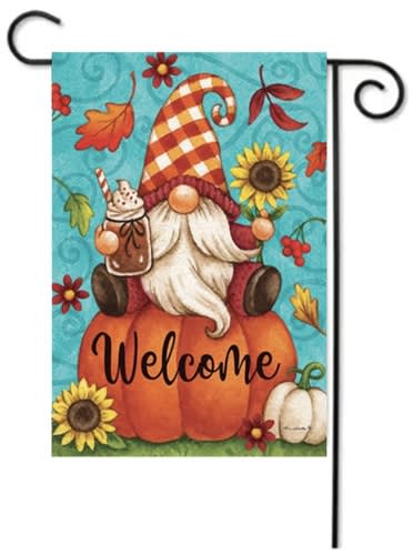 Pumpkin Gnome Decorative Garden Flag