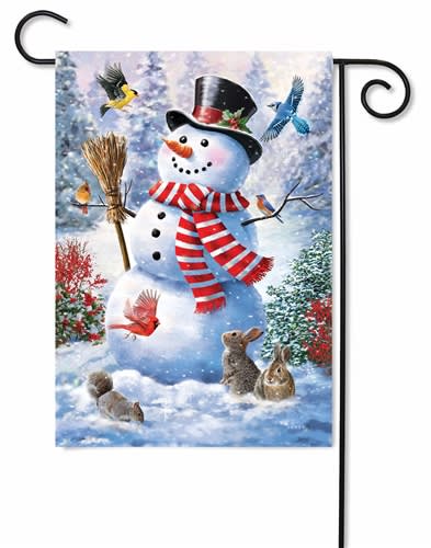 Snowman & Birds Decorative Garden Flag