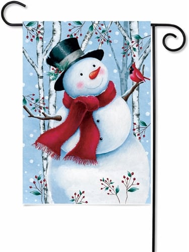 Top Hat Snowman Decorative Garden Flag