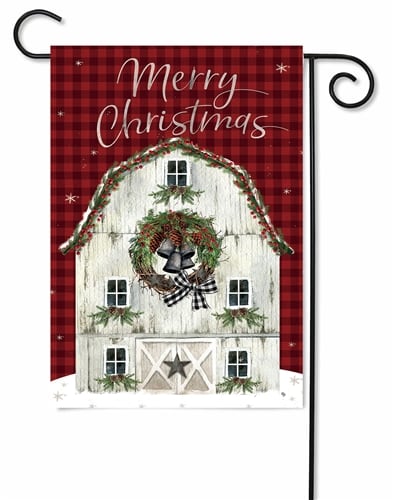 Christmas Barn Decorative Garden Flag